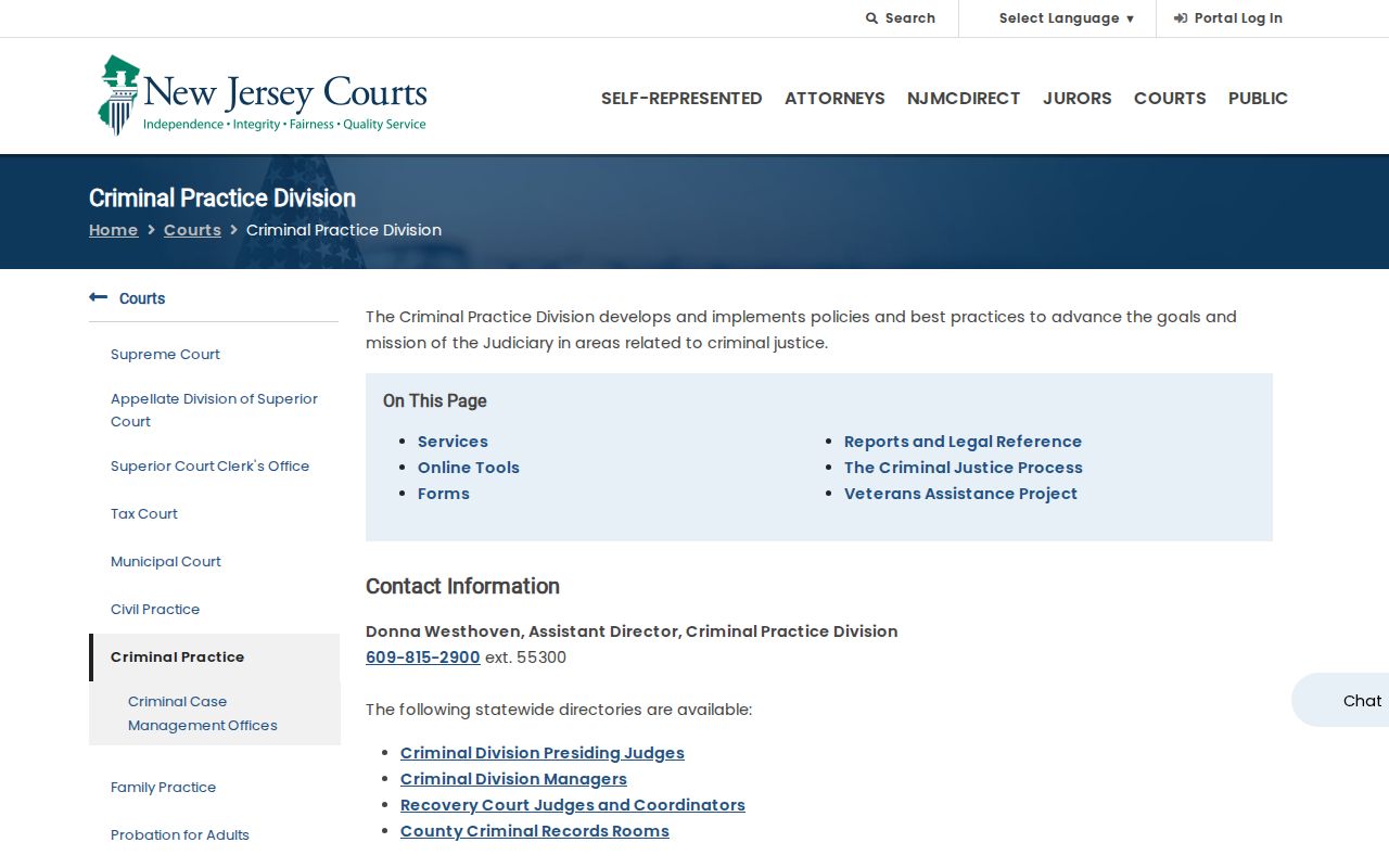 New Jersey Courts criminal record options for Burlington County releases